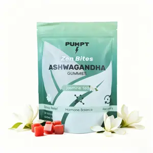 PUMPT Zen Bites ASHWAGANDHA GUMMIES Jasmine Tea Flavor Relieve Stress & Balance Hormone
