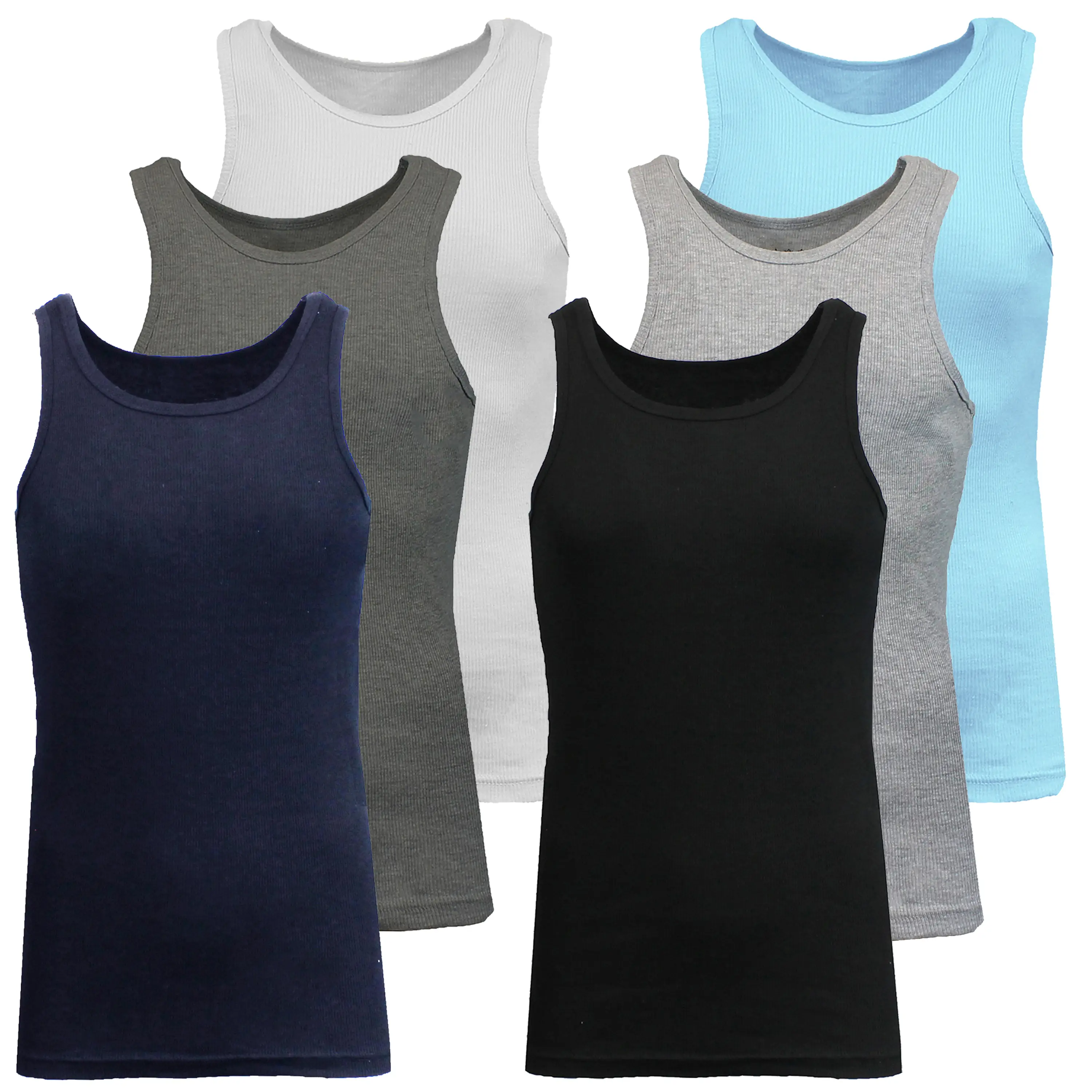 Men's 3-Pack Heavyweight Ribbed Tank Top (Sizes, M-2XL)
