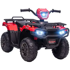 12V Ride on ATV for Kids, Kids Electric 4 Wheeler with Headlight, Music, MP3, Treaded Tires, Battery Powered Kids Quad for Toddler, Red