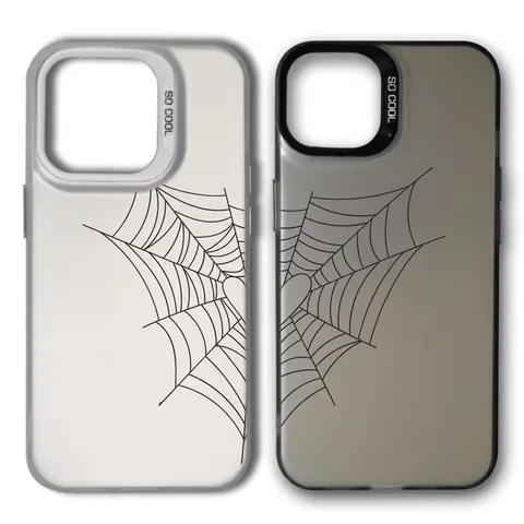 Personalized Spider Web Tattoo Protective Cellphone Case - TPU/Polyurea Durable Flexible Casing, Aesthetic Design, Included Screen Guard, Multi-Model Fit for iPhone 11-17 Pro Max/Plus & Samsung S22-S25 Ultra, Couple Gift for Handheld Devices