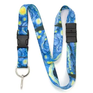 Buttonsmith Van Gogh Starry Night Breakaway Lanyard - Made in USA
