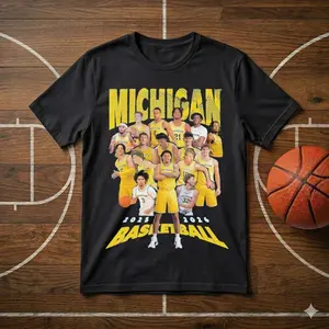 Michigan Wolverines NCAA Men’s Basketball Team 2025-2026 T-Shirt