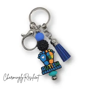 Charmingly Resilient Autism Awareness Keychain Bag Charm