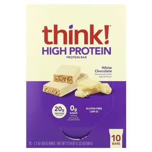 Think ! High Protein Bars, White Chocolate, 10 Bars, 2.1 oz (60 g) Each