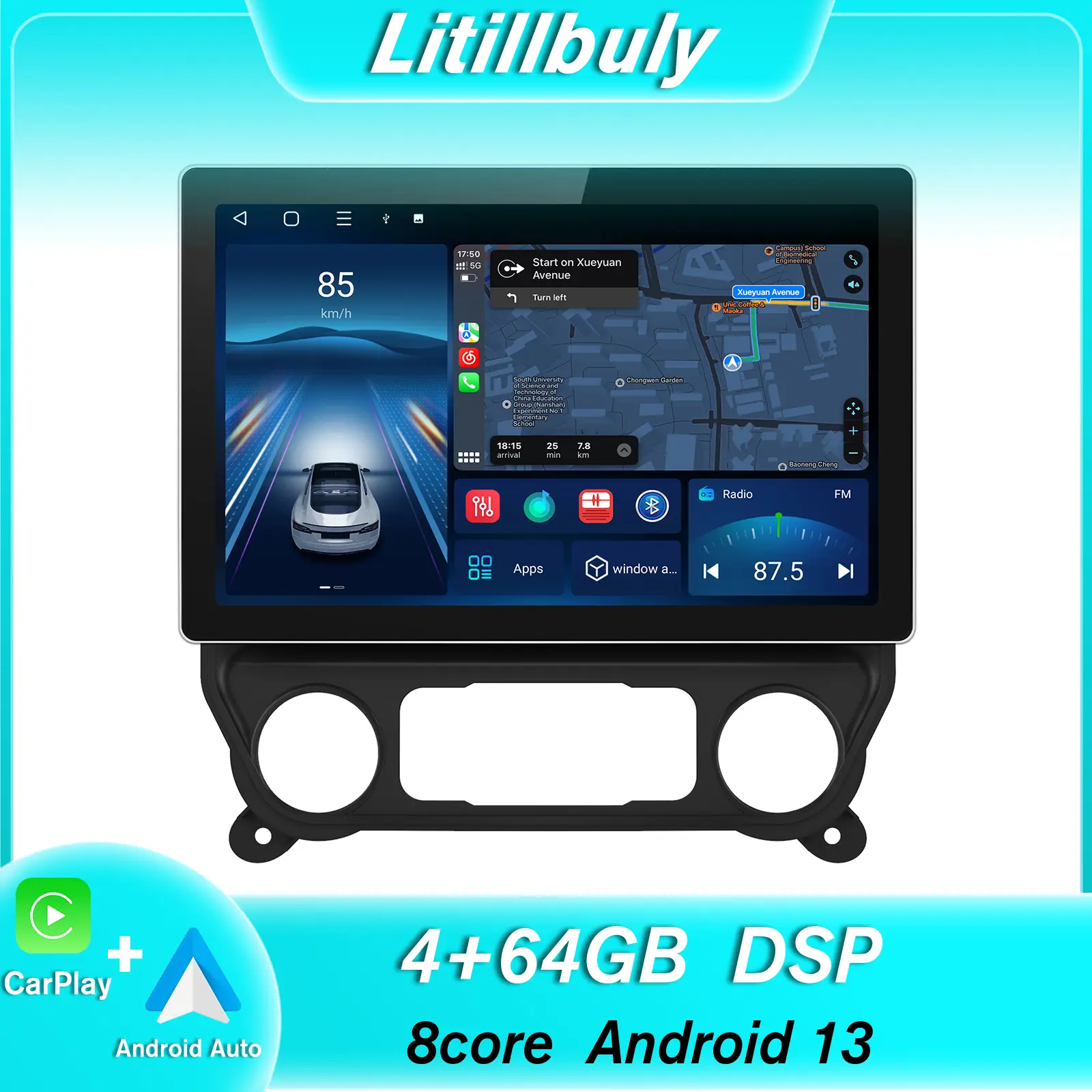 13.1" Android 13 Car Stereo for Chevy Silverado GMC Sierra 2014-2018 touch screen has Android Auto Wireless Carplay, Bluetooth WIFI supports GPS Navigation（With Bose system, you need to purchase an additional fiber optic box! ! !）