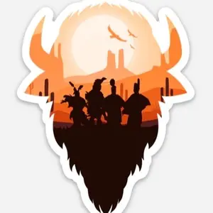 Pow Wow Buffalo Silhouette Sticker