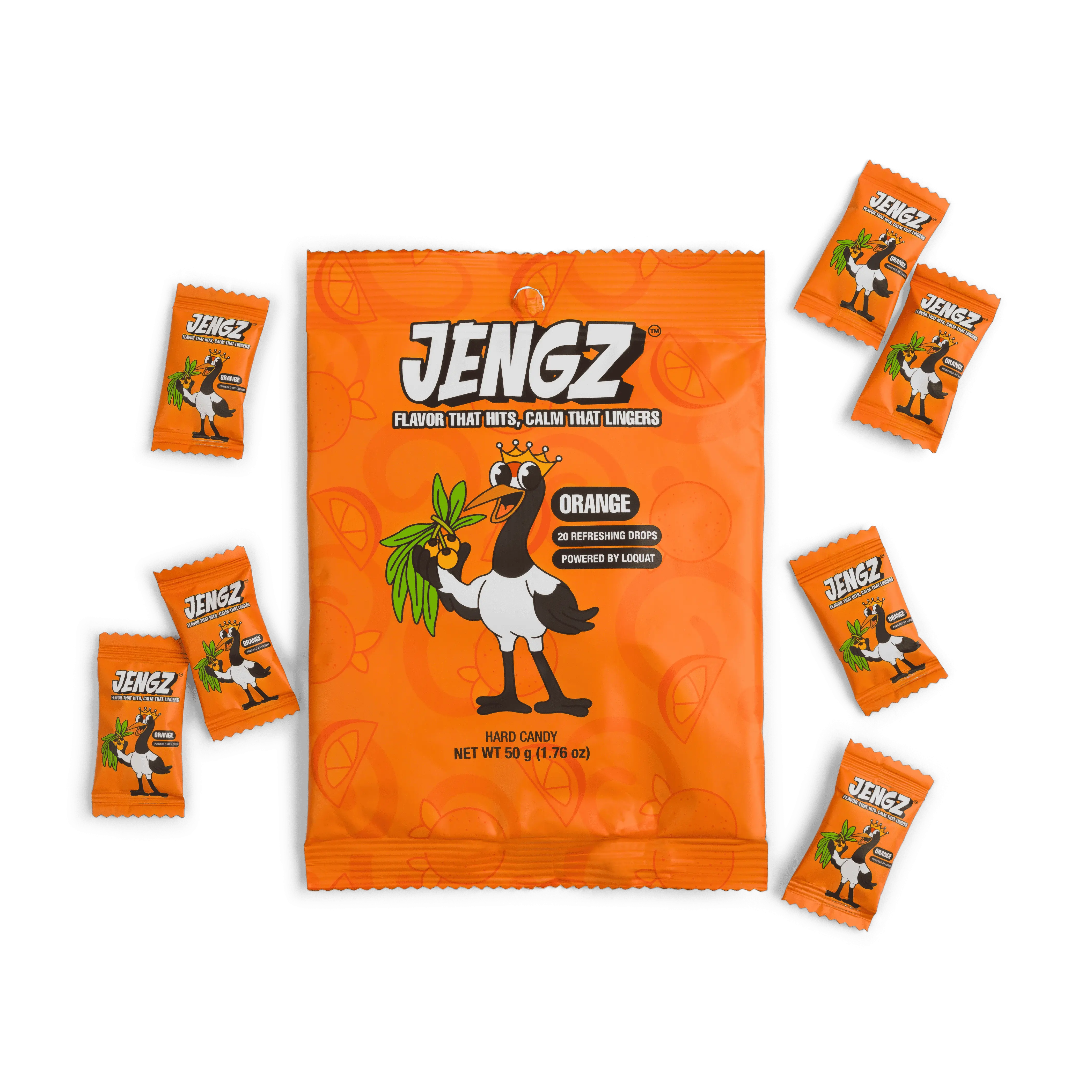 ORANGE – JENGZ Refreshing Hard Candy Drops Powered by Loquat