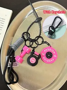 Sports Fitness Gym Keychain Barbell Dumbbell Kettlebell Keyring Set, Stylish Keychain, Cool Keychains, Soft Rubber Keychain Pendant Bag Hanging Ornaments Bag Purse Charms Gift Car Keychain Backpack Accessories, Keychain Lanyard