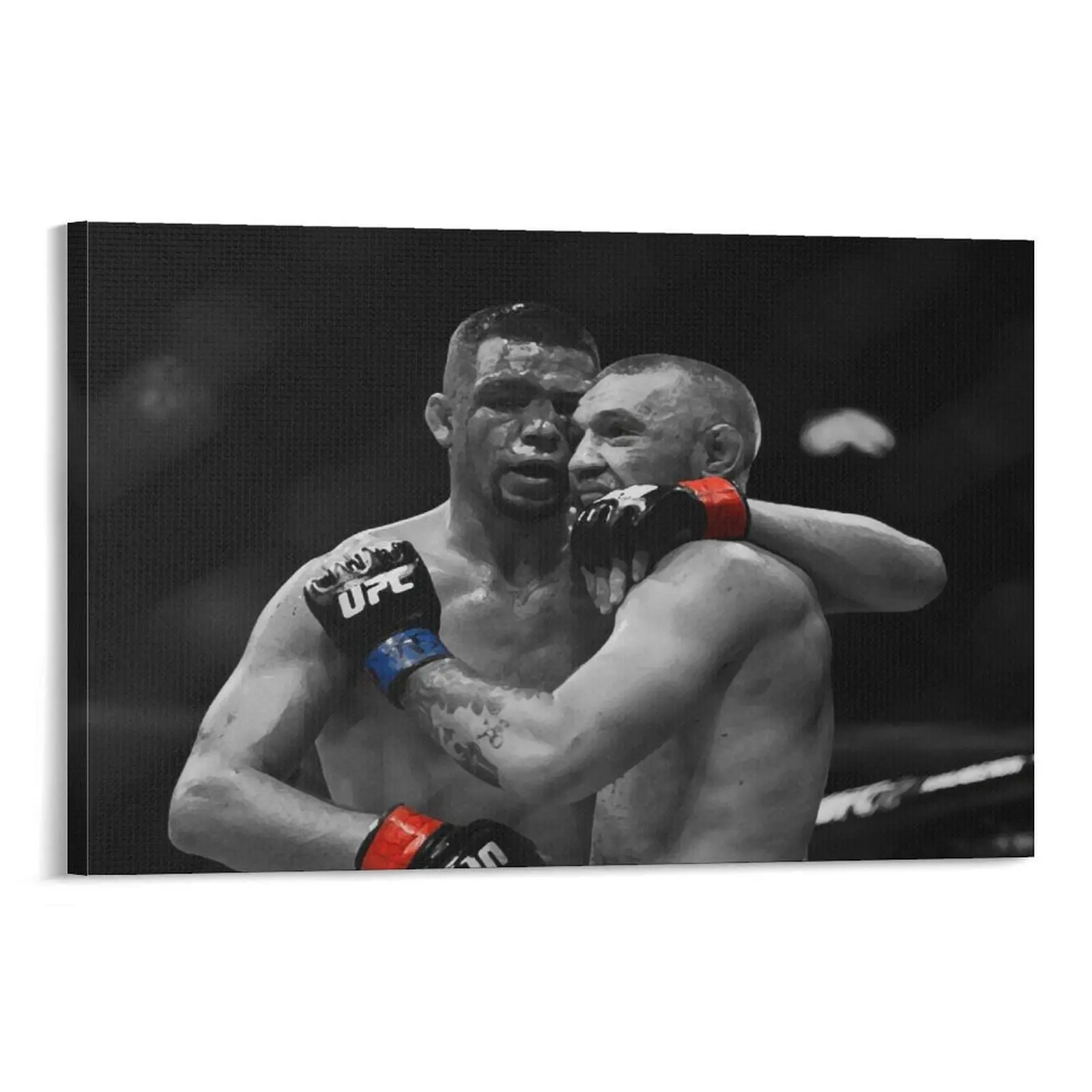 Nate Diaz Vs Conor McGregor Artistic Minimalist Canvas Art Print Poster, Sport Boxing Motivation Wall Decoration, 16x24in(40x60cm) Home Decor Bathroom Gift