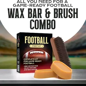 Football Prep Kit - Complete Wax Bar & Brush Combo for Game-Ready Football - Compact & Efficient Application