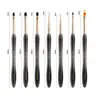 APRÉS Nail Gel Nail Art Brushes, 7 Precision Shapes with PBT Fiber Bristles & Protective Cap, for Gel Application, Fine Lines, Structure & Detailed Nail Art