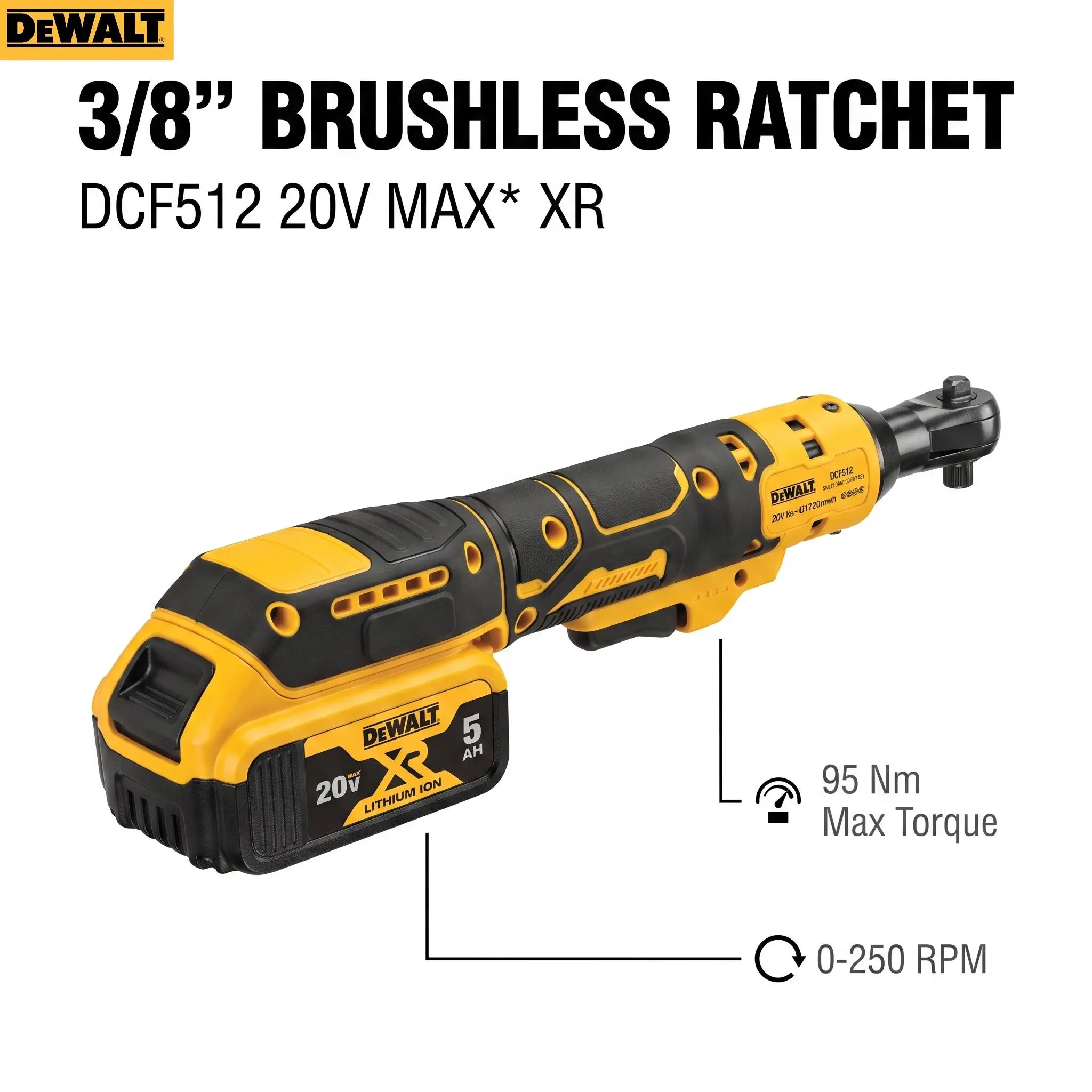 DCF512 3/8 Inch Ratchet For Auto Repair 2026 Compact Brushless Tool rapid charger magnetic mount hand accessory construction project electronic brake cordless high torque reverse 3-side vertical 360-degree impact wrench dcf900 big