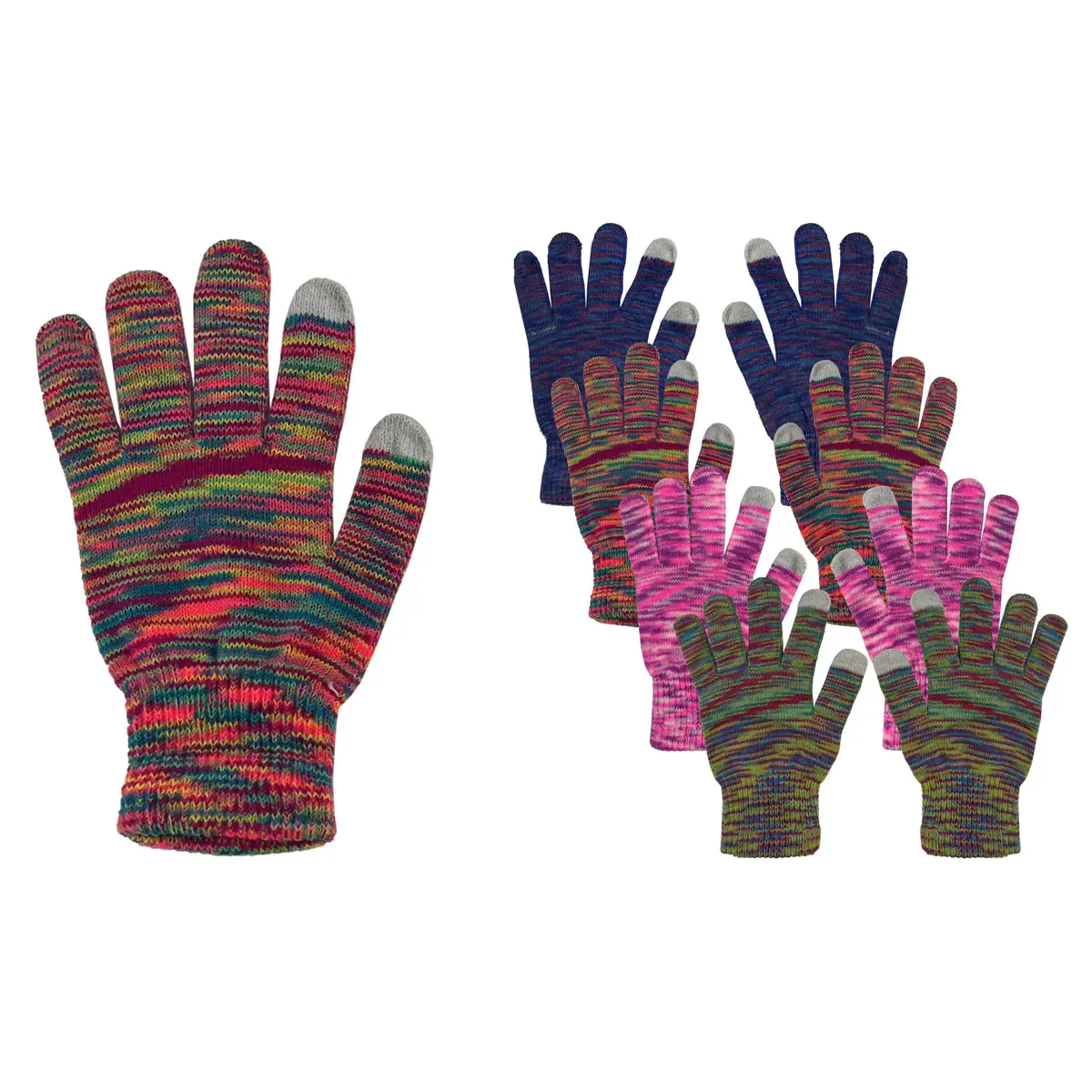 Multi-Pack Assorted Chenille Winter-Winter-Winter Colored Gloves With Touchscreen Tips Multi-Pack Assorted Chenille Winter-Winter-Winter Colored Gloves With Touchscreen Tips