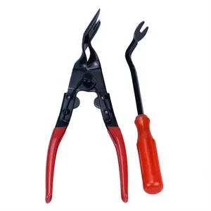 [Auto Trim Removal Tool] 2pcs Car Panel Clip Removal Pliers Tools, Auto Fastener Trim Removal Tool Kit, Plastic Clip Push Pin Removal Pliers Tool Automotive Pry Tool Door Panel Dashboard Repair Set,Clip Screwdriver Light Pliers Door Panel Tool Set