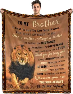 Brother Gifts from Sister Brother Blanket Birthday Gifts for Men Brother Fathers Day Blanket Gift for Brother Adult Lion Throw Blanket for Brother Christmas Thanksgiving Gift
