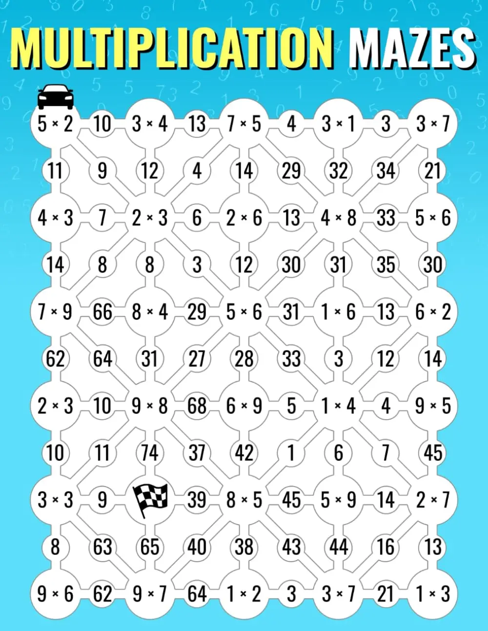 Multiplication Mazes: An Enjoyable Multiplication Math Drills Book To Learn And Memorize Multiplication Table | For Kids And Adults (Math Mazes)