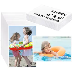 4x6 Photo Sleeves, 120 Pack Top Loading Photocard Sleeves, Soft Clear PVC Protectors for Photography Enthusiasts, Families, Easy Categorization and Display