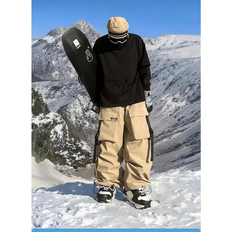 Men and Women's Oversized Ski Pants Waterproof Breathable Thermal Fleece Lining Snowboard Winter Overalls Pants Men and Women's Oversized Ski Pants Waterproof Breathable Thermal Fleece Lining Snowboard Winter Overalls Pants