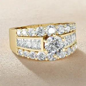 1 Pc Women Engagement Ring Brillant Magnificent En Bright Semicycle Micro Pave Inlay Ring for Women Engagement Marriage Banquet Anniversary