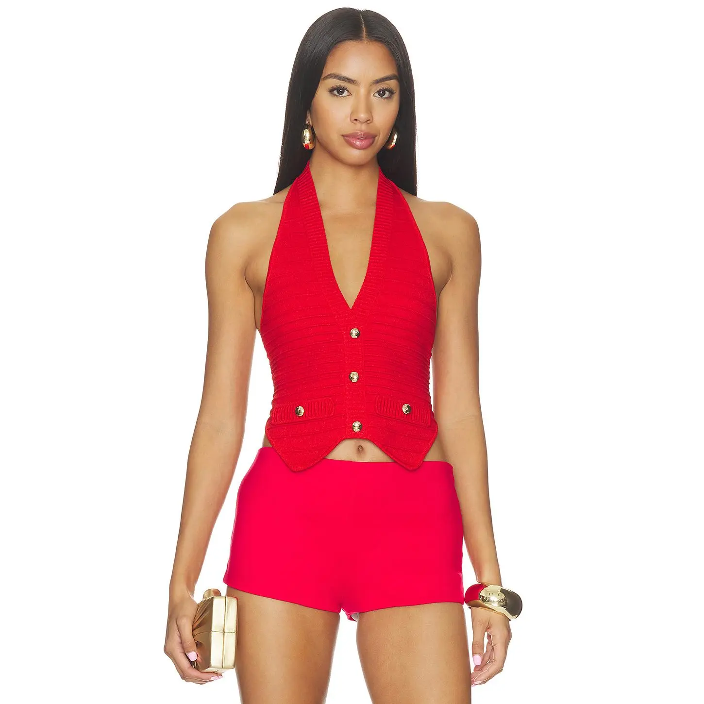 retrofete Tinsley Knit Vest in Metall Geraniu