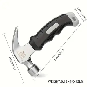 1pc Mini Claw Hammer with Ergonomic Handle - Carbon Steel, Durable, Multi-purpose, Used for Carpentry, Window Breaking, etc. - Includes Convenient Nail Lift Function