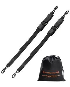 Retractable Ratchet Straps Tie Down Straps, 2-Inch Wide By 4-Foot Long, Heavy-Duty 2-Pack For Boat, Trailer, Truck And RV Cargo Securement, Durable Nylon Webbing, Quick-Release Buckles, Weather-Resistant