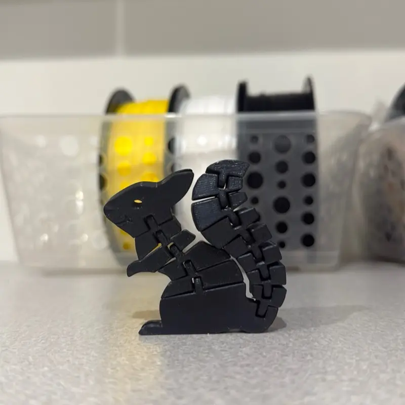 Flexi Squirrel 3D-Printed Collectible Figurine, Anthropomorphic Action Figure, Model Figure for Toys & Hobbies Enthusiasts, Collectible Figurines