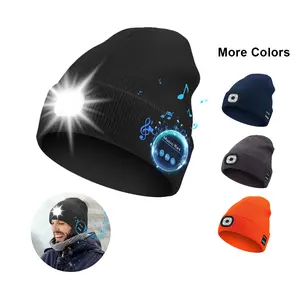 【TikTokShopBlackFriday】Wireless Beanie Hat Headphones - On-Ear Headphones with LED Light,LED Headwear Light Cap for Night Cycling and Running,Christmas Gifts for Men,Women,Dad,Friends and Family,Perfect Unique Thanksgiving,hashtag, TikTokShopCyberMonday