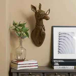 Eric + Eloise Collection - Margie the Doe Female Deer Bronzed Aluminum Hanging Wall Mount