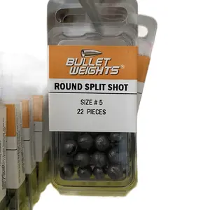 Bullet Weights Round Split Shot Size #5 22 Pieces Fishing Weights for Enhanced Fishing Performance