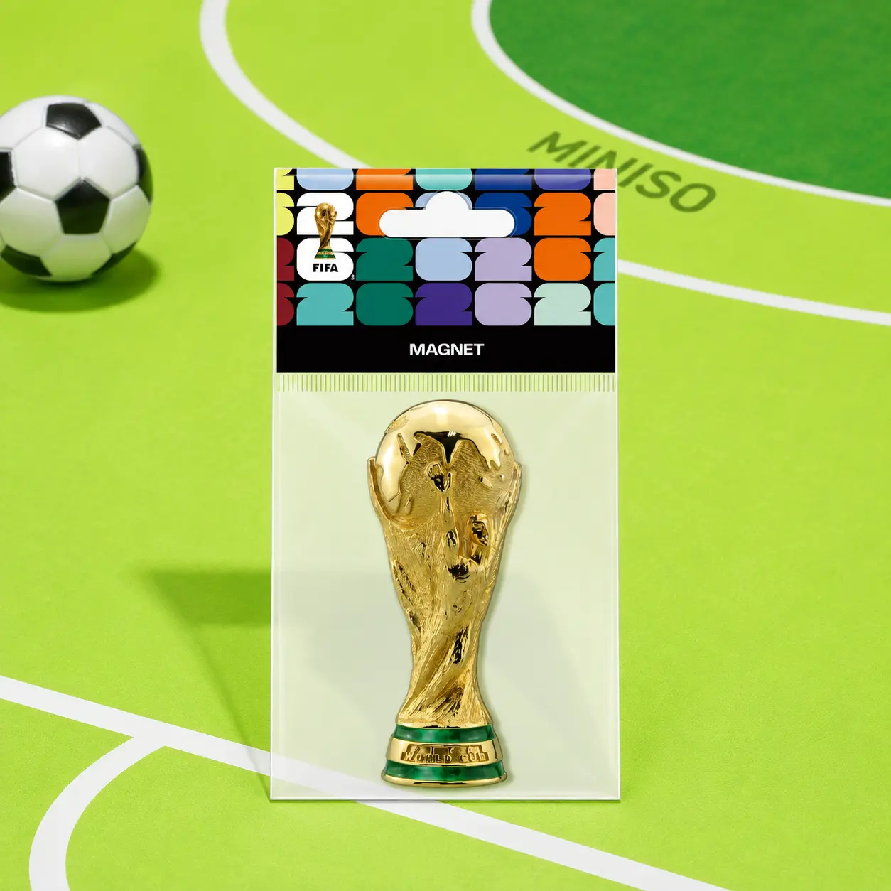 MINISO FIFA World Cup 2026 Series 90mm 2.5D Trophy Fridge Magnet, Casual Magnetic Home Decor, Soccer Fan Essentials, Back To School Dorm Item