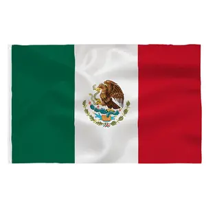 Mexico Flag 3x5 Foot- Mexican National Flags Indoor/Outdoor Quality Polyester with Vivid Color Banners