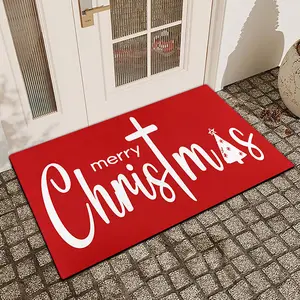 1Pc Merry Christmas Silica Mud Anti-Slip Water-Absorbing Door Mat For Indoor And Outdoor Use Kitchen  Dining Room Bathroom Bedroom And Holiday Home Decor