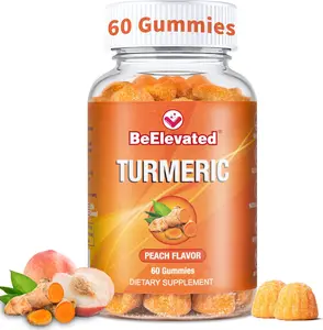 BeElevated Turmeric Curcumin Gummies 2000mg with Black Pepper & Ginger Orange-Flavored 60 Gummies Natural Joint Health Supplement