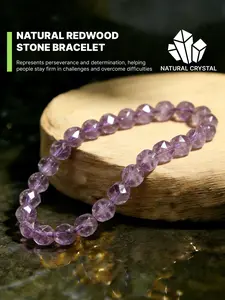 Natural Amethyst Cut Exquisite Bracelet - Amethyst is originally the "Stone of Wisdom", corresponding to the human eyebrow center wheel. It is a handmade and exquisite string for personalized layering/niche dressing. It is a daily eye-catching spiritual a