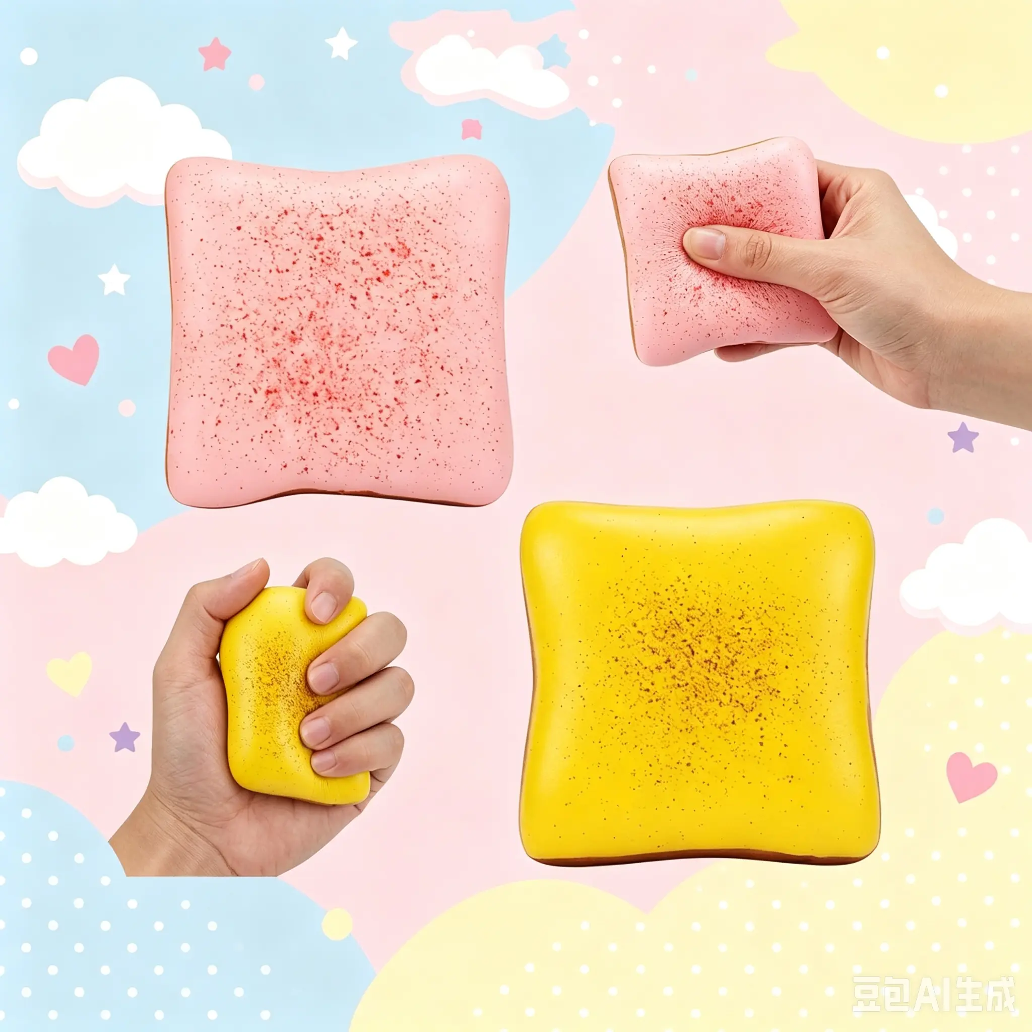 Bread & Butter Slow Rising Squishy Stress Relief Toy, Soft Squeeze Toy for Teen Girls &  Festive Occasions