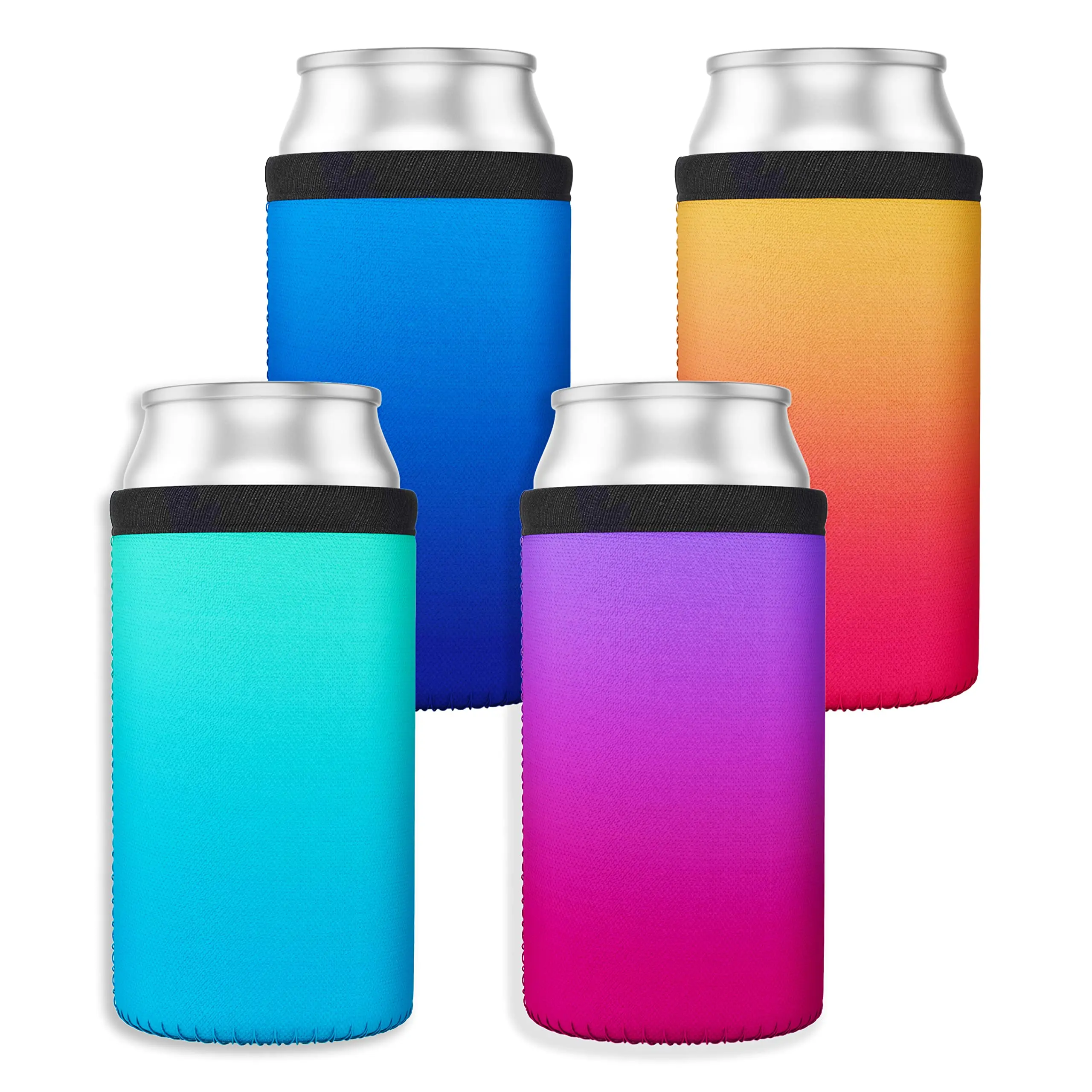 TahoeBay Ombre Cooler Sleeves for Cans and Bottles, Multi 4-Pack