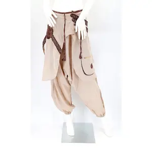 Cotton Hippie Handmade Harem Faded Color Flower of Life Bohemian Pants Women's Comfortable