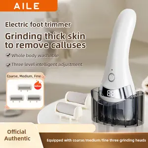 AILE Electric Foot Callus Remover, Rechargeable Portable Electronic Foot File Pedicure Kits, Waterproof Foot Scrubber File, Professional Pedicure Tools, Foot Care for Dead Skin Ideal Gift, 3 Rollers
