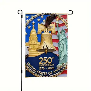 American 250th Anniversary Garden Flag, holiday decoration, without flagpole, garden flag display, outdoor flag, holiday garden banner, durable polyester material, easy to care for, for garden decoration enthusiasts
