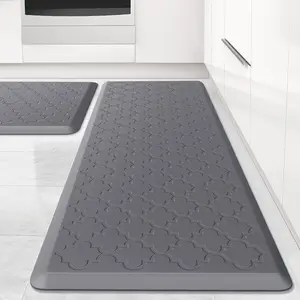 Kitchen Mat [2 PCS] Cushioned Anti-Fatigue Floor Mat, Waterproof Non-Skid Ergonomic Comfort Foam Rugs, Standing Mat for Kitchen, Floor,Office, Sink, Laundry