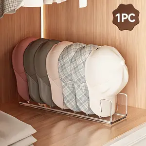 Hat Storage Rack, Hat Display Stand, Desktop Organizer, Bedroom Organizer, Acrylic Plastic, Durable Holder, Holds Seven Hats, Transparent