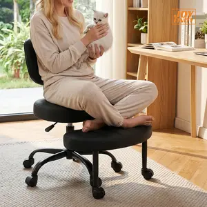 [Deal]Joyfinity Ergonomic Cross Legged Swivel Chair with Wheels, 360° Swivel Meditation Chair with Wheels, Height Adjustable Seat for ADHD, Strong Lumbar Support, Chic Home Office Furniture