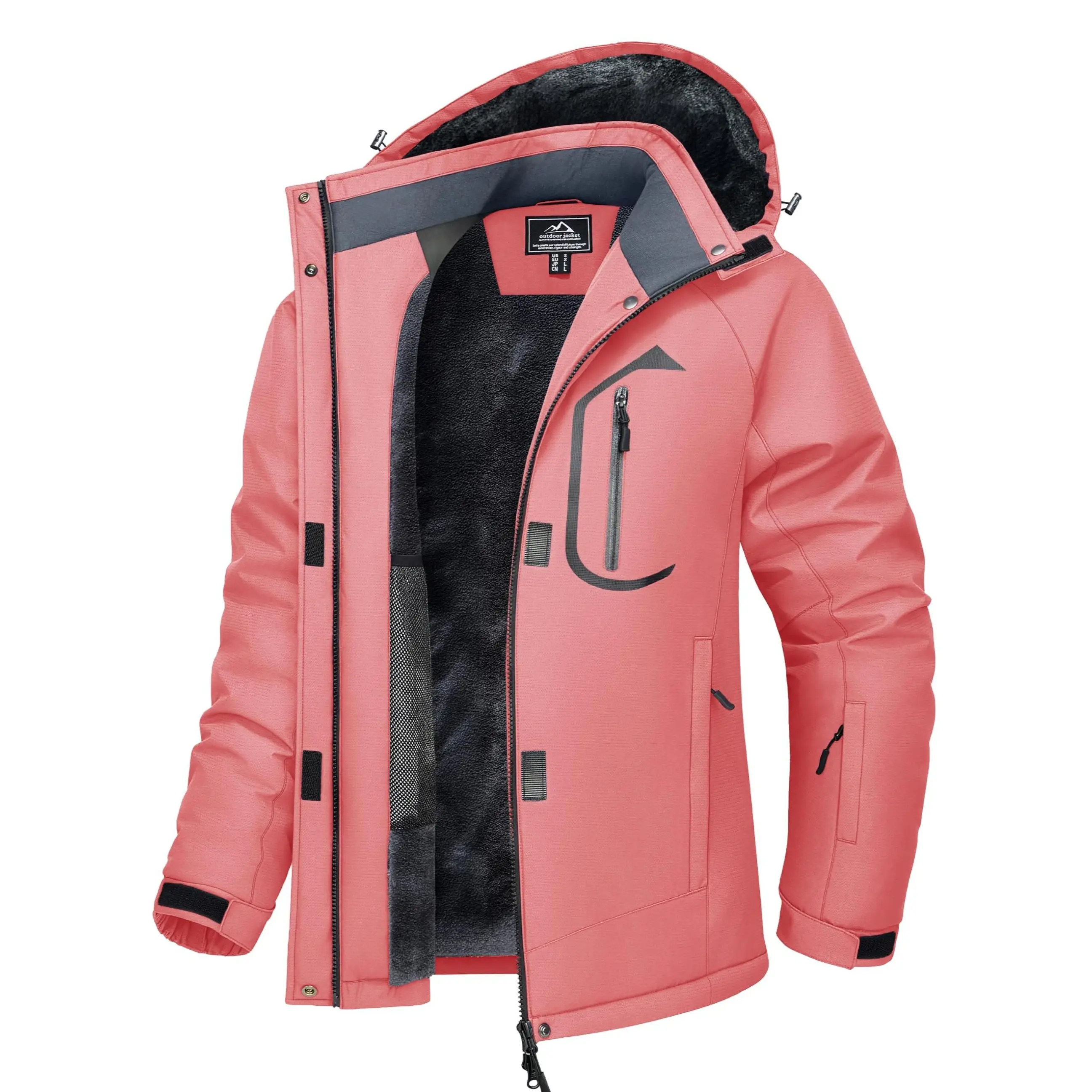Cotrasen Women's Ski Jacket Waterproof Insulated Warm Winter Coat Thermal Windproof Snow Jacket Fleece Lined Raincoat
