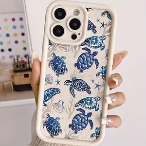 Phone Case: Gao Zhu Retro White Multi Turtle TPU Anti-Fall Fully Surrounded Precise Protective Cover, Applicable to Apple iPhone 17 E Air Pro ProMax iPhone16 15 14 Plus 13 12 Mini 11 X XS XR
