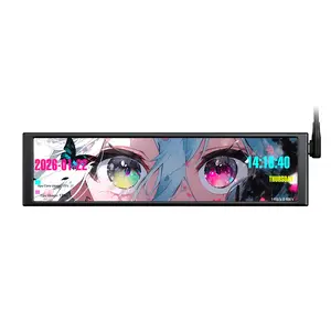 AJAZZ AKP02 9.2" Mini Monitor for PC,Computer Temperature CPU GPU RAM Data Display Secondary Screen, Adjustable Mounting for Any Computer Setup,IPS USB Mini Screen for PC Case Accessories