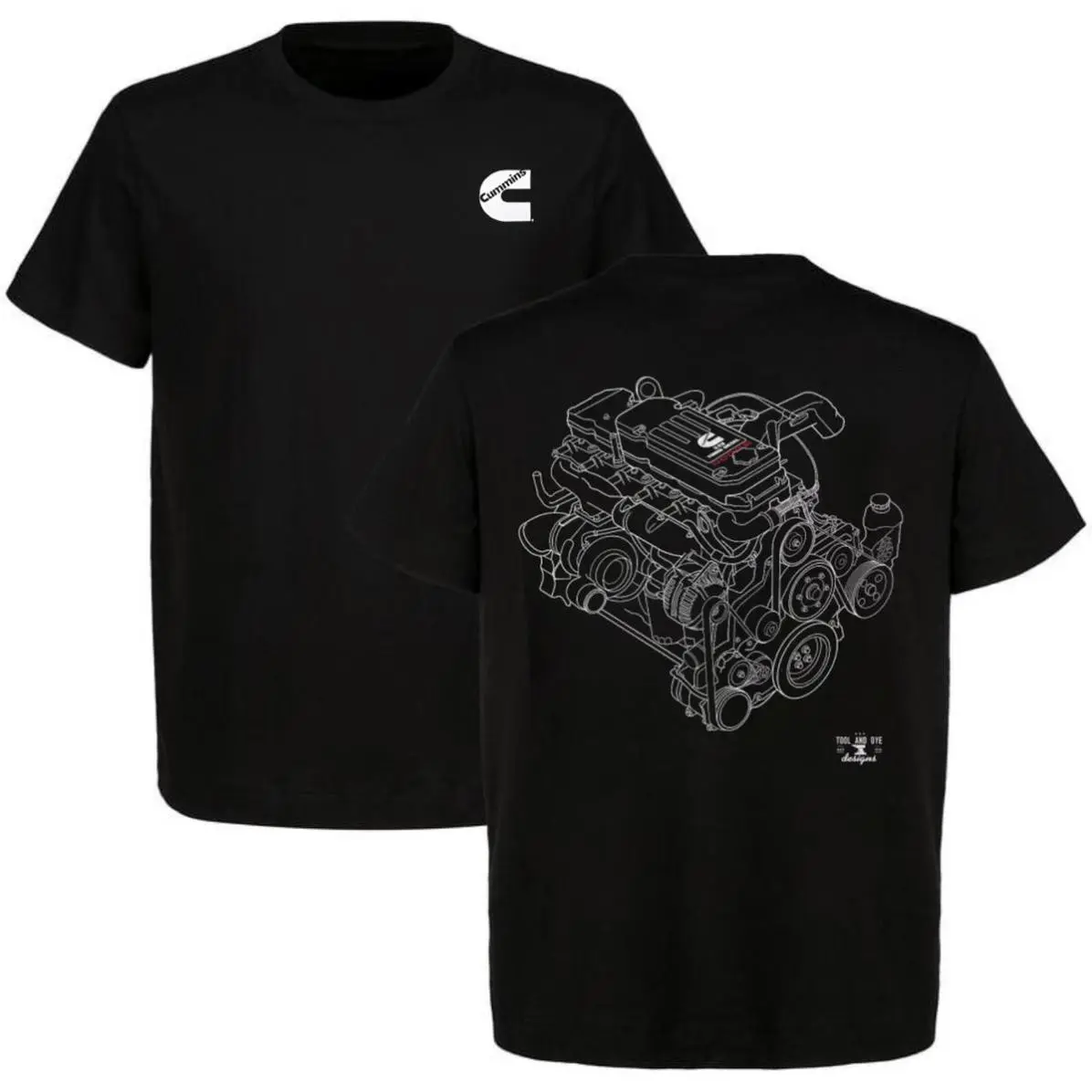 Cummins Engine 2-Sided Shirt Car Parts Shirt 90s Styled Ford Shirt Car Lover Mens Cotton, Trendy Looks, Stay Ahead of the Curve