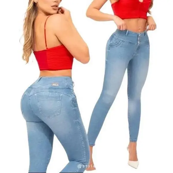 COLOMBIAN STYLE WOMAN JEANS BUTT LIFTER
