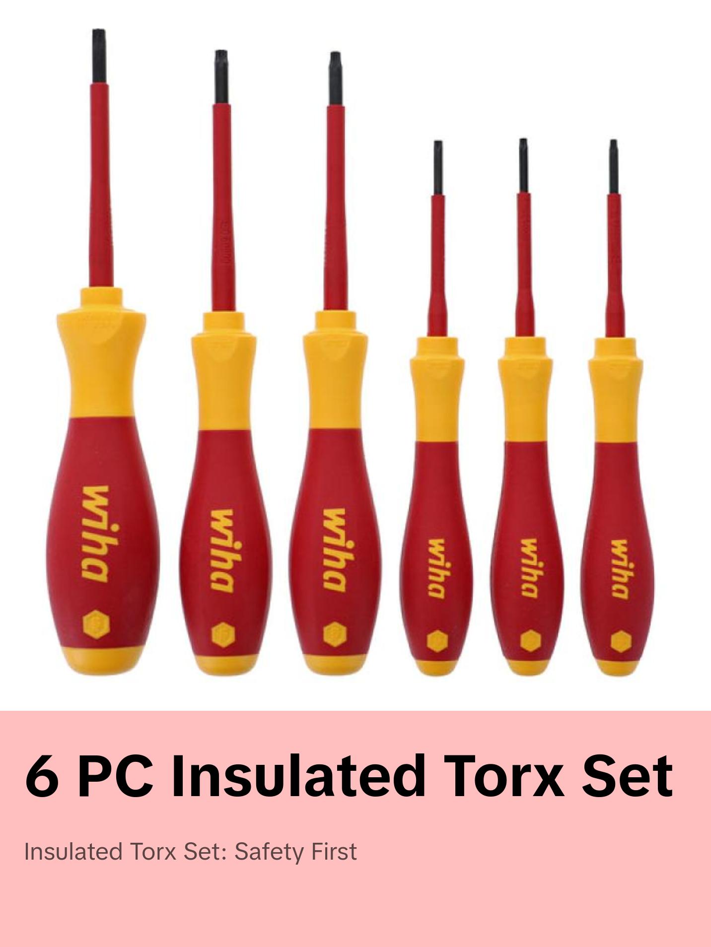 Wiha Tools 32590 Insulated TORX Screwdriver Set, 6 Pc.