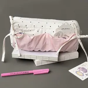 High Aesthetic Polka Dot Pencil Case - Minimalist Cute Large Capacity Student Stationery & Makeup Bag Office Supplies
